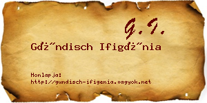Gündisch Ifigénia névjegykártya